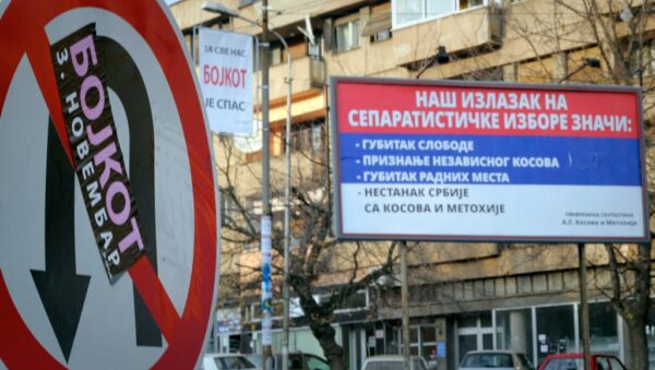 ”Boycott!” Most Serbians in Nothern Kosovo didn’t recognise the elections as legitimate.